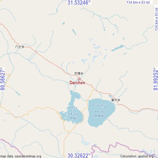 Darchen on map