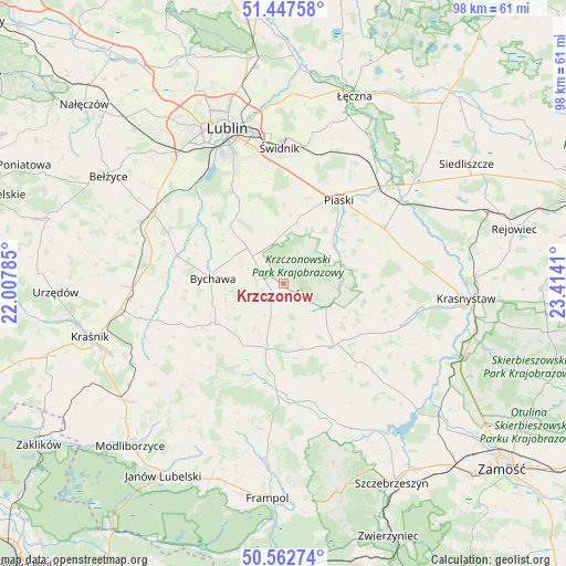 Krzczonów on map