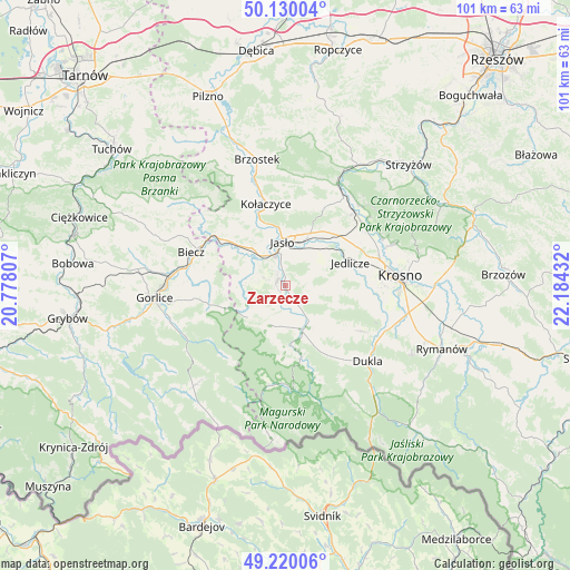 Zarzecze on map