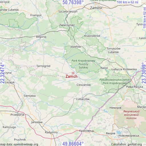 Zamch on map