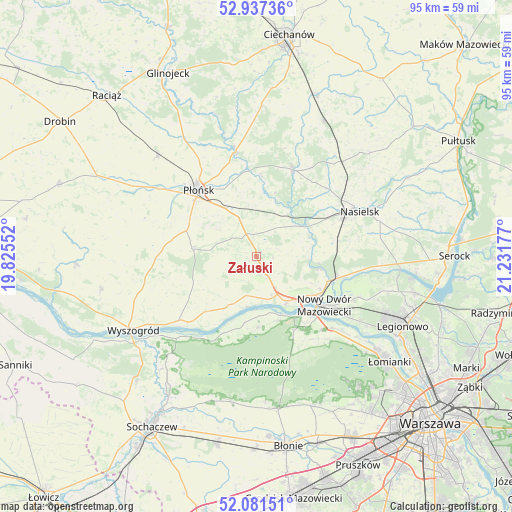 Załuski on map