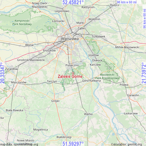 Zalesie Górne on map
