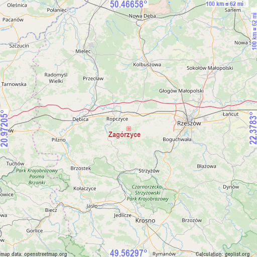 Zagórzyce on map