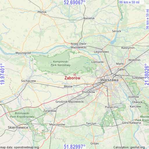 Zaborów on map