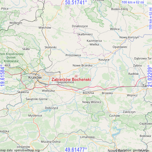 Zabierzów Bocheński on map