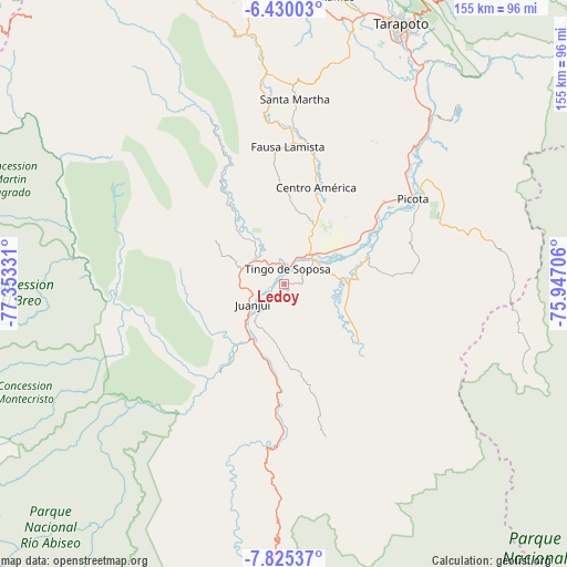 Ledoy on map