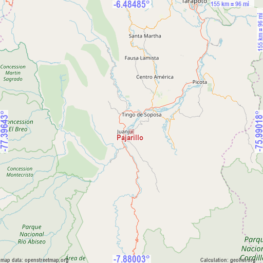 Pajarillo on map