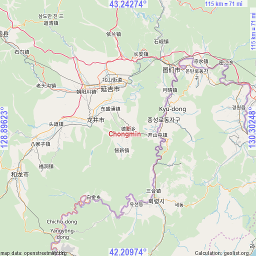 Chongmin on map