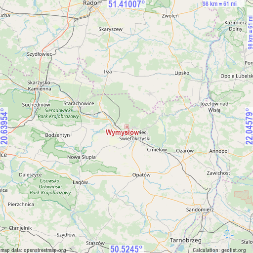 Wymysłów on map