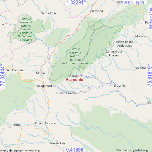 Piamonte on map