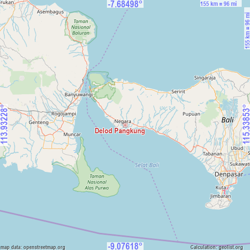 Delod Pangkung on map
