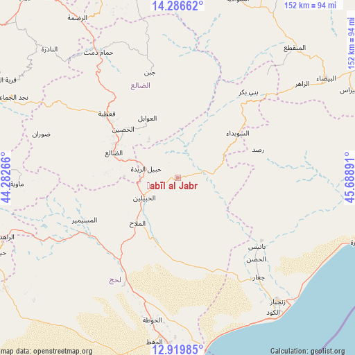 Ḩabīl al Jabr on map