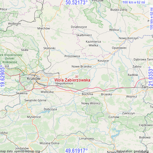 Wola Zabierzowska on map