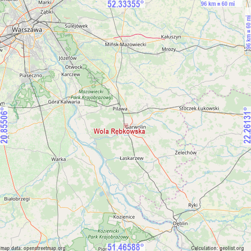 Wola Rębkowska on map