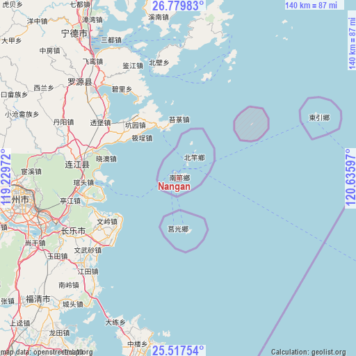 Nangan on map