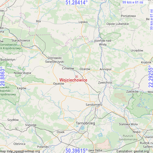 Wojciechowice on map