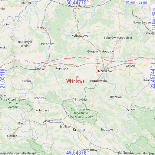 Wiśniowa on map