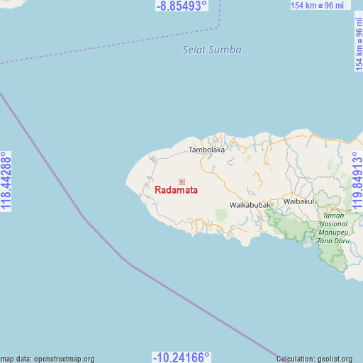 Radamata on map
