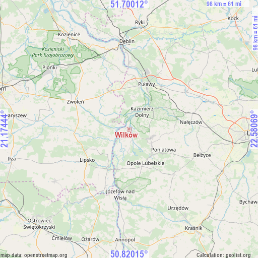 Wilków on map