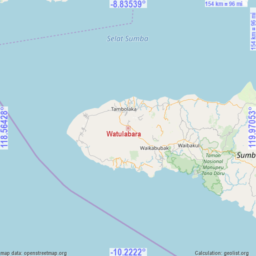 Watulabara on map