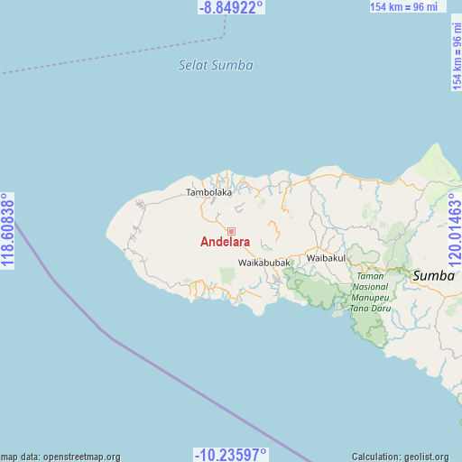 Andelara on map