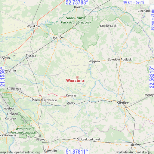 Wierzbno on map