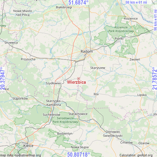Wierzbica on map
