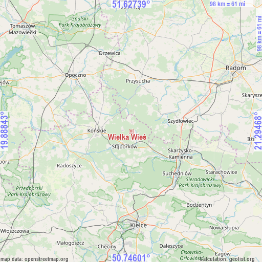 Wielka Wieś on map