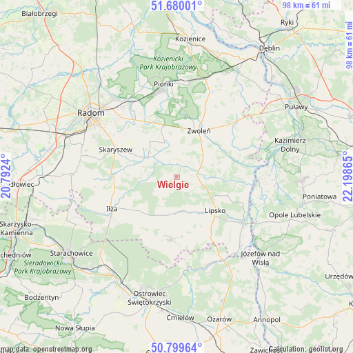 Wielgie on map