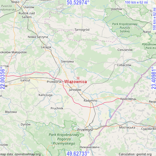 Wiązownica on map