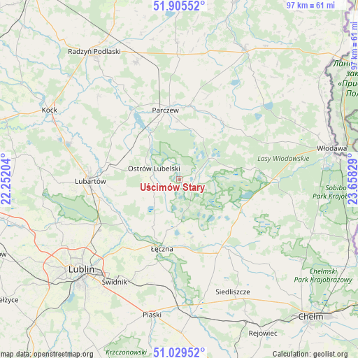 Uścimów Stary on map