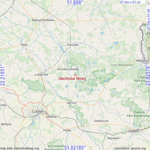 Uścimów Nowy on map