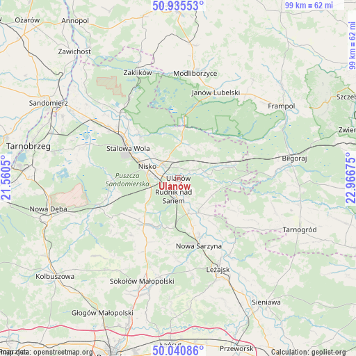 Ulanów on map