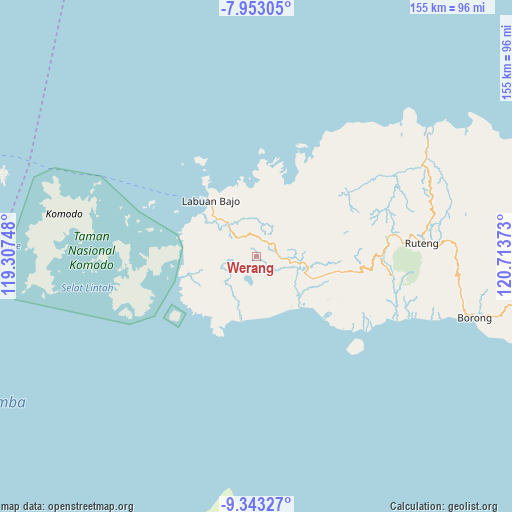 Werang on map