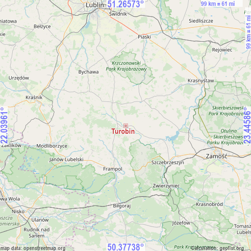 Turobin on map