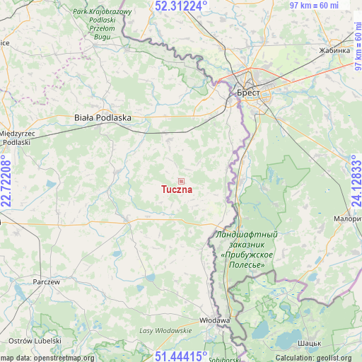 Tuczna on map