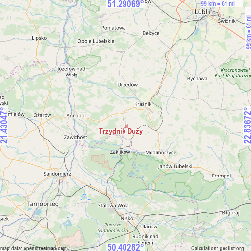 Trzydnik Duży on map