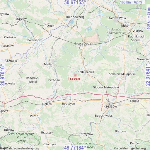 Trześń on map