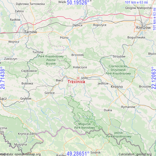 Trzcinica on map