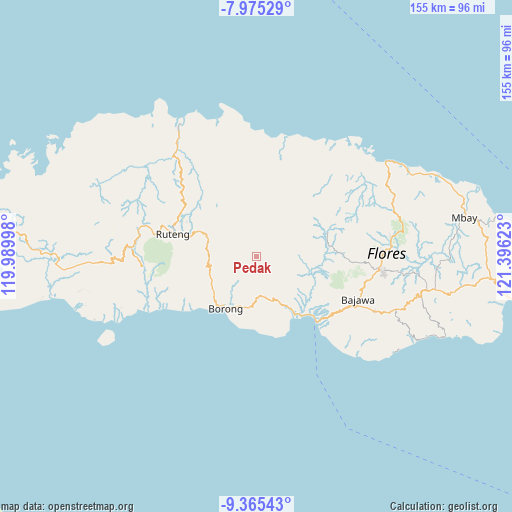 Pedak on map