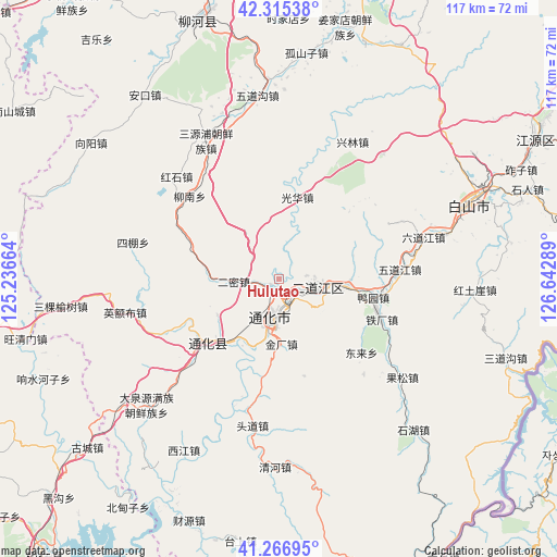 Hulutao on map