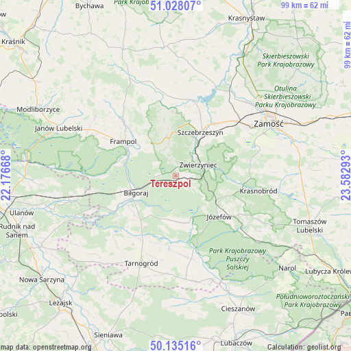 Tereszpol on map