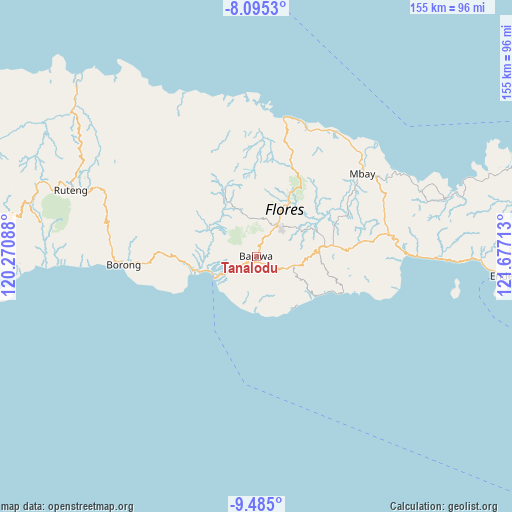 Tanalodu on map