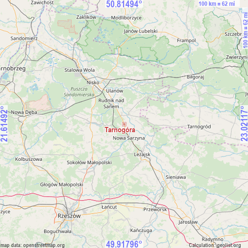 Tarnogóra on map