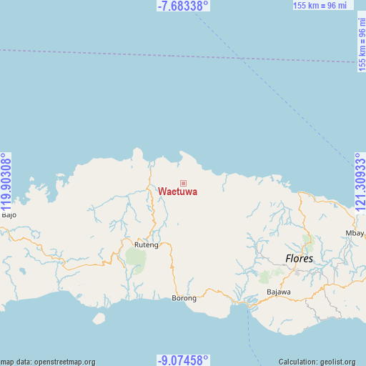 Waetuwa on map