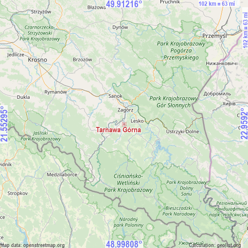 Tarnawa Górna on map