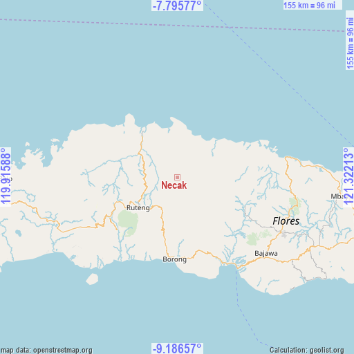 Necak on map