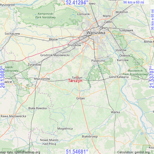 Tarczyn on map