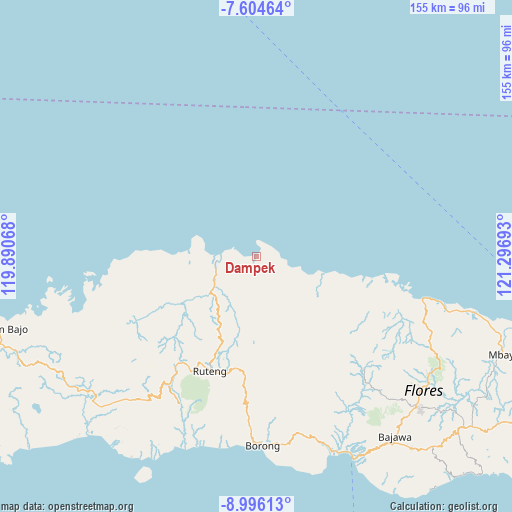 Dampek on map