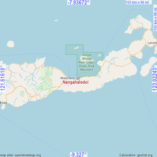 Nangahaledoi on map